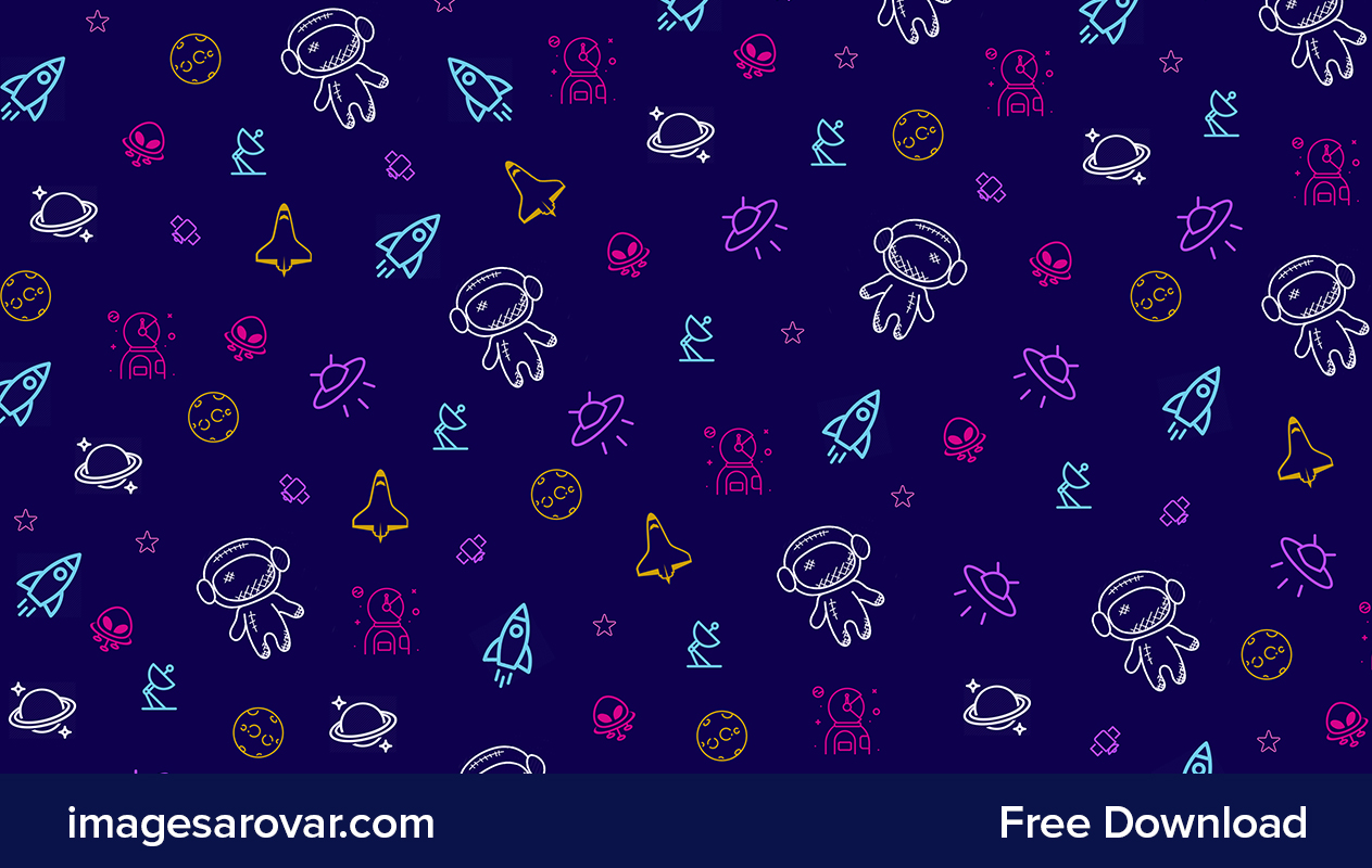 Seamless space pattern background vector image