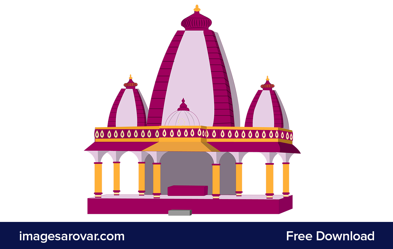indian traditional hindu temple vector illustration