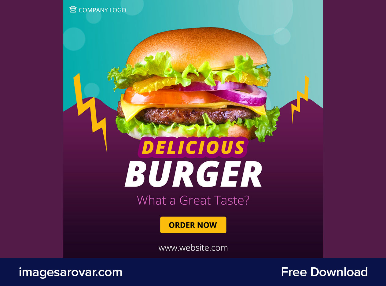 Delicious burger social media template free psd