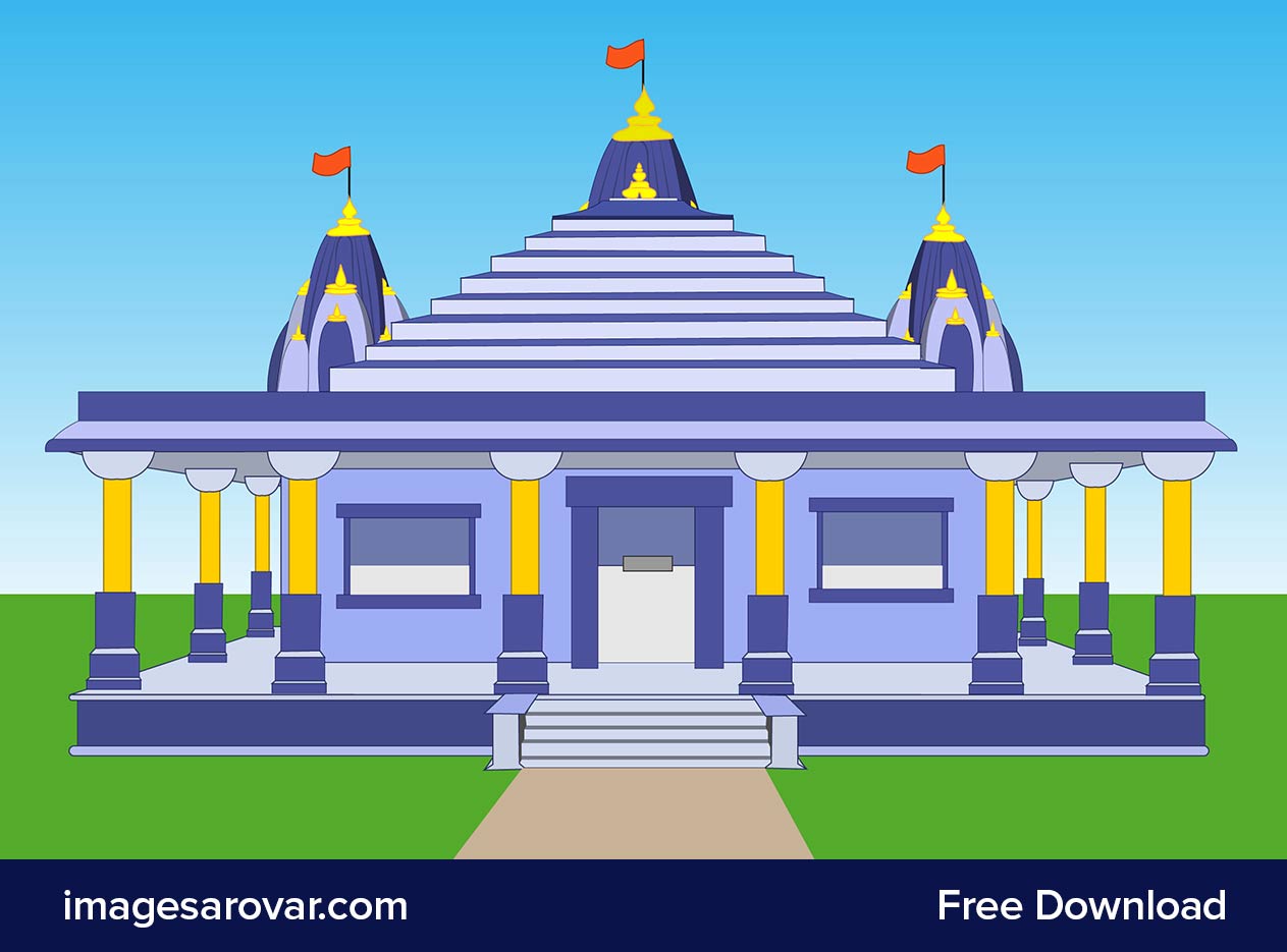 traditional hindu temple illustration vector image