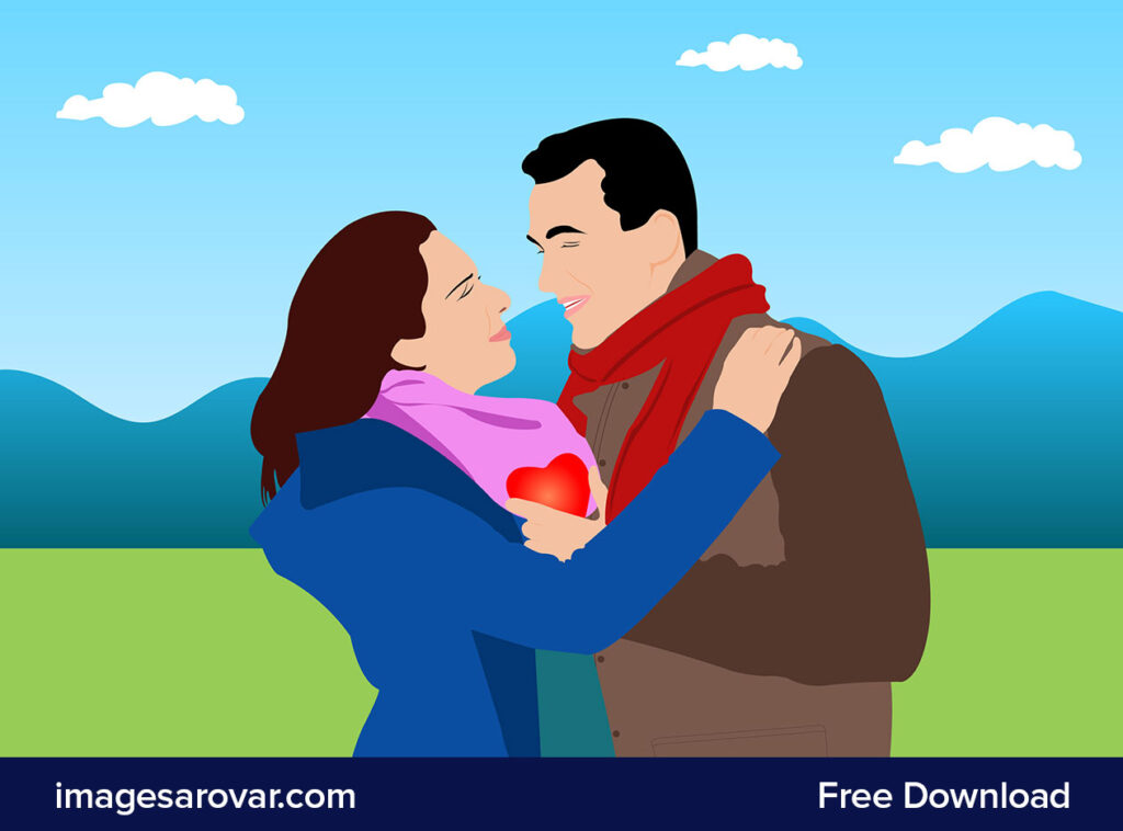 Free download couple illustration vector image for valentines day