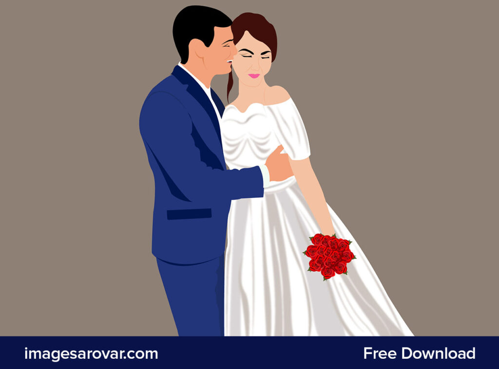 Wedding couple bride and groom clipart vector illustration free download