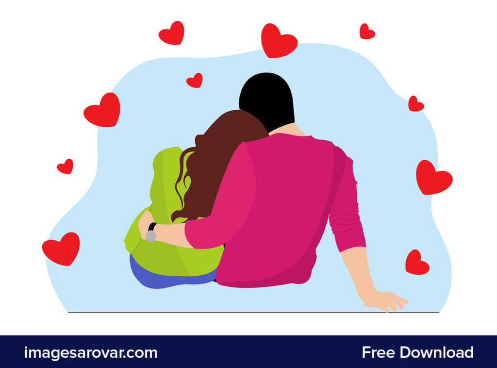 Valentines day couple in love illustration vector image free download