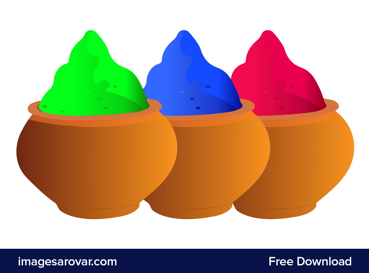happy holi color vector clipart free download