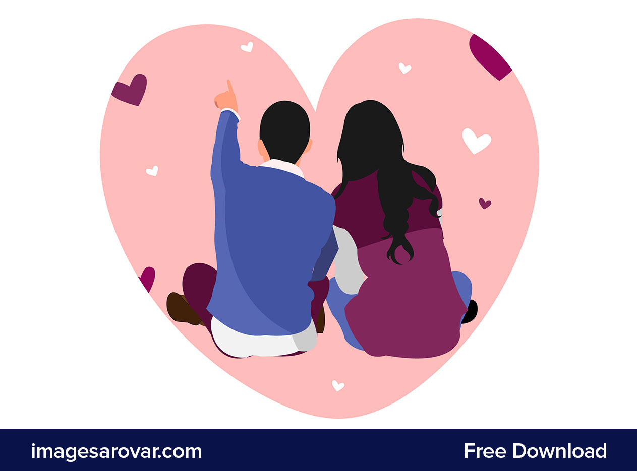 cute romantic love couple flat design vector illustration free download
