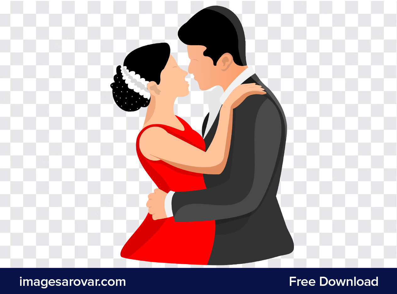 romantic couple clipart png vector illustration