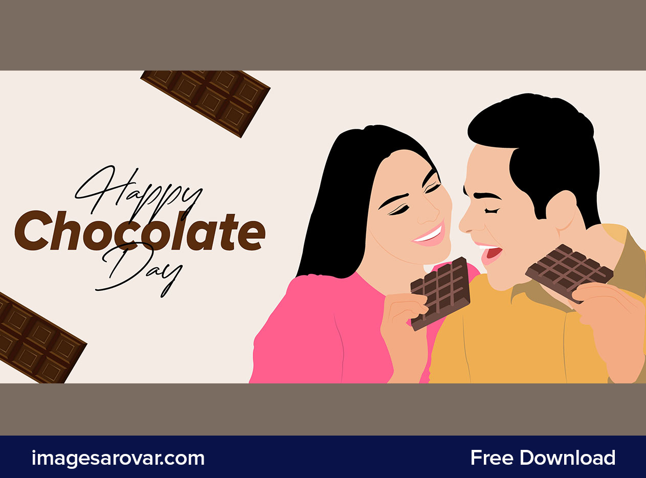 happy chocolate day illustration vector image with cute couple