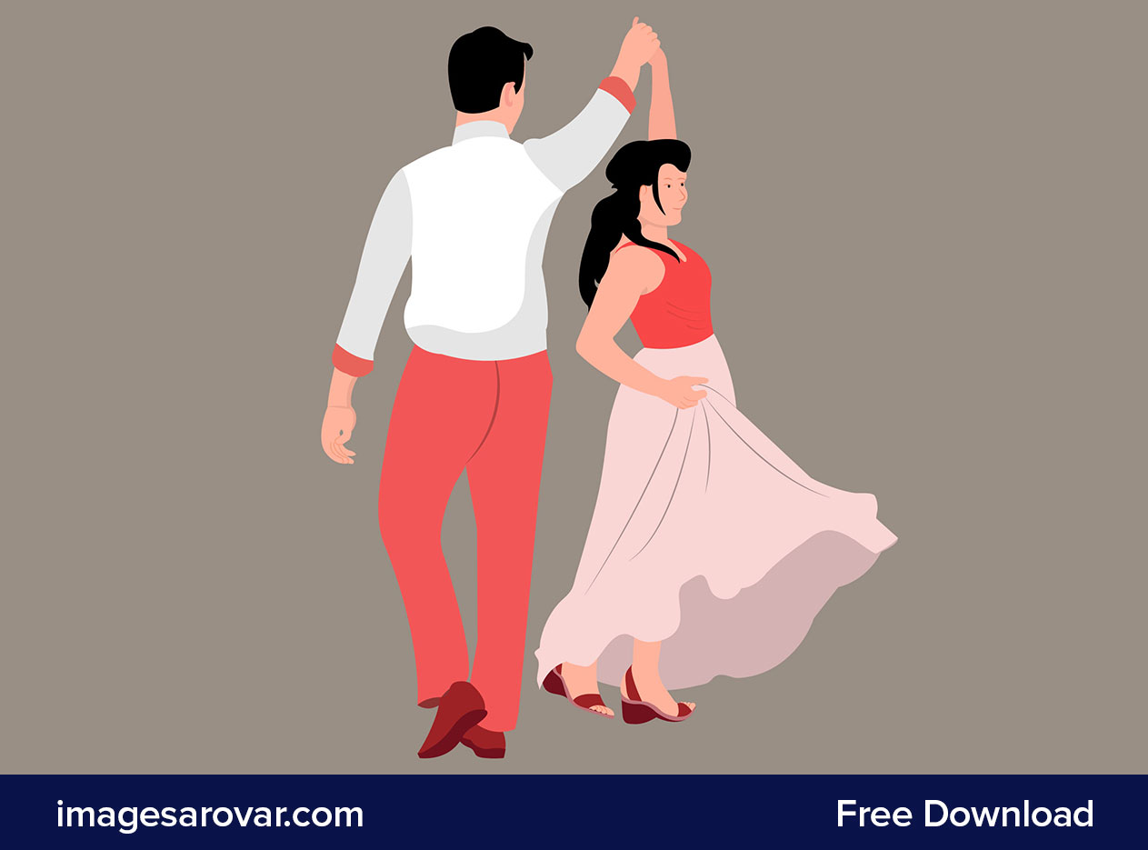 happy valentines day couple dancing together clipart vector image