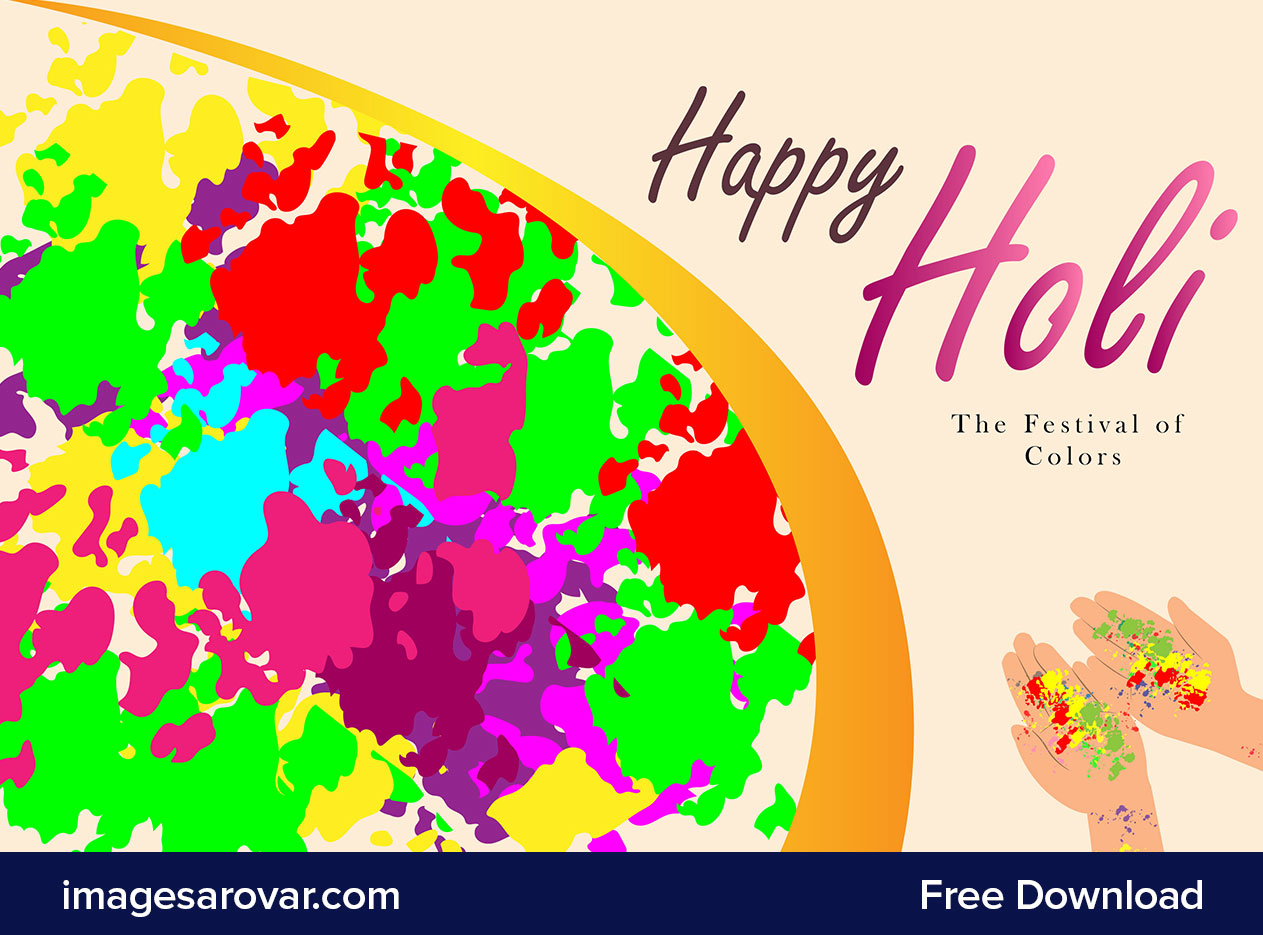 happy holi colorful greeting background vector illustration