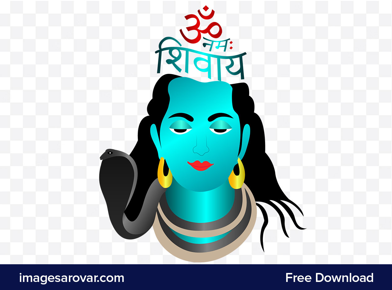 om namah shivay vector illustration with lord shiva png image
