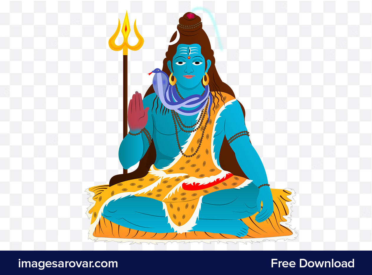 lord shiva sitting vector illustration png free download