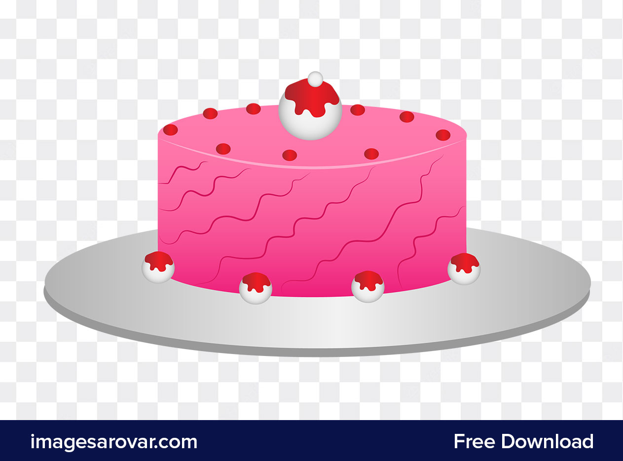 happy birthday pink strawberry cake png vector