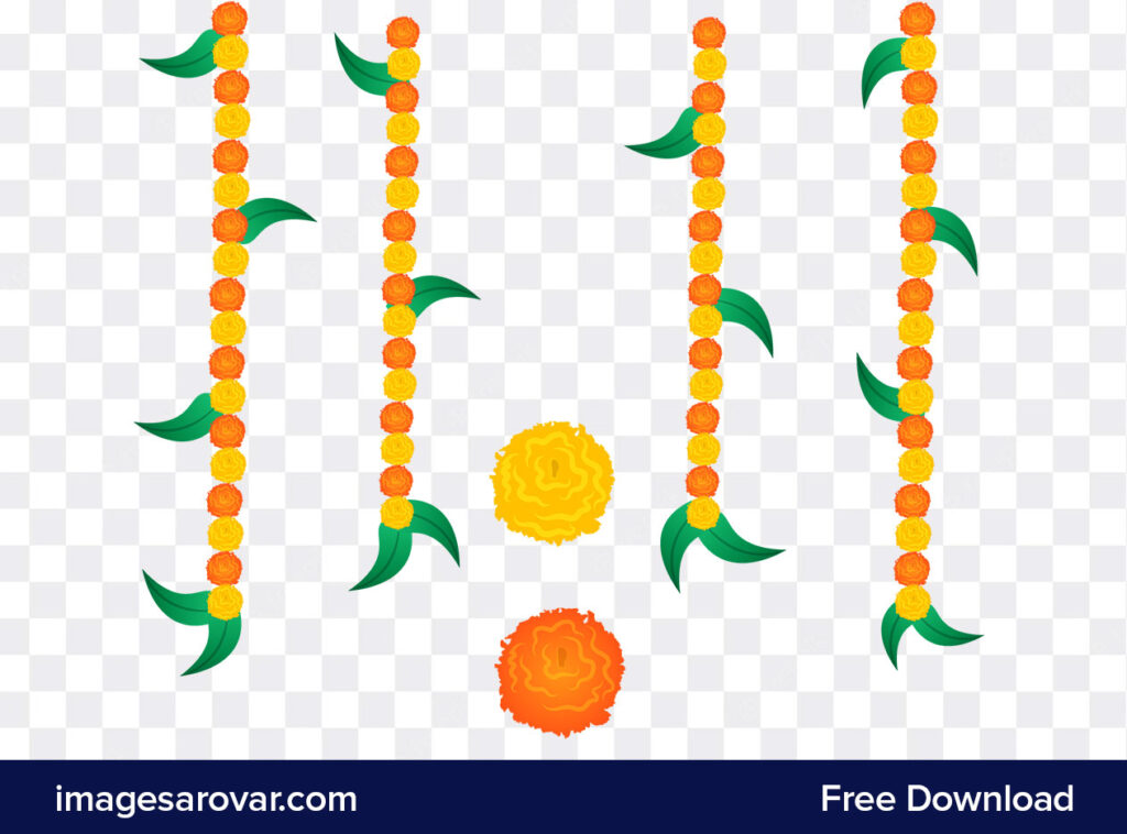 Traditional Marigold Flower Decoration Vector Png Free Download