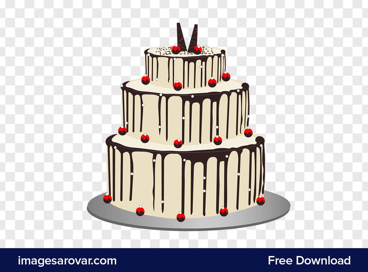 happy birthday cake three layer png vector free download