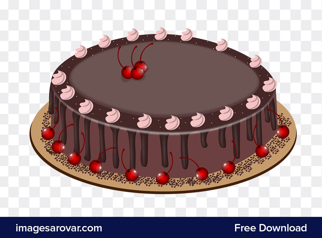 birthday chocolate cake png vector clipart free download