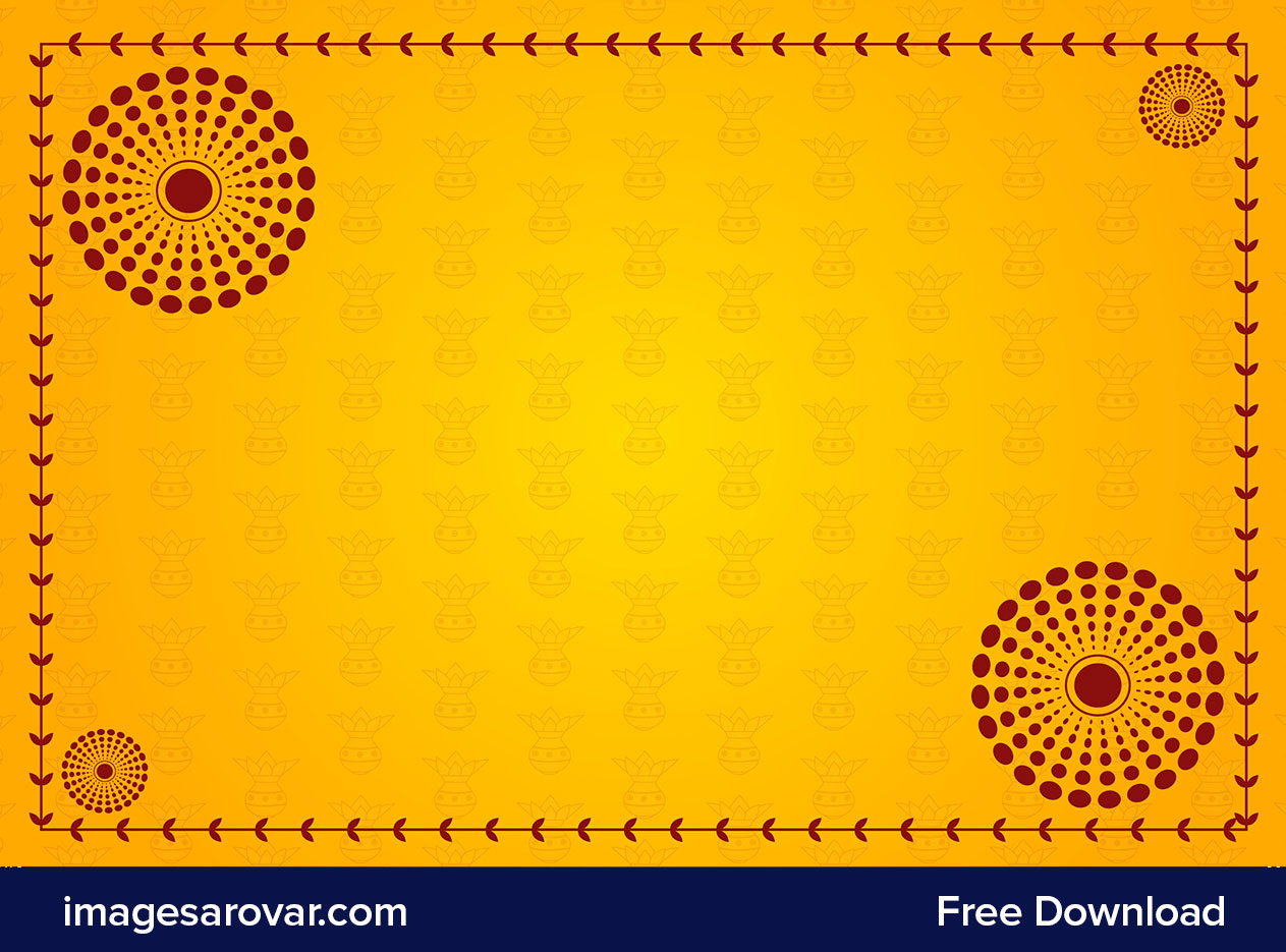 traditional indian wedding background with kalash design vector illustration