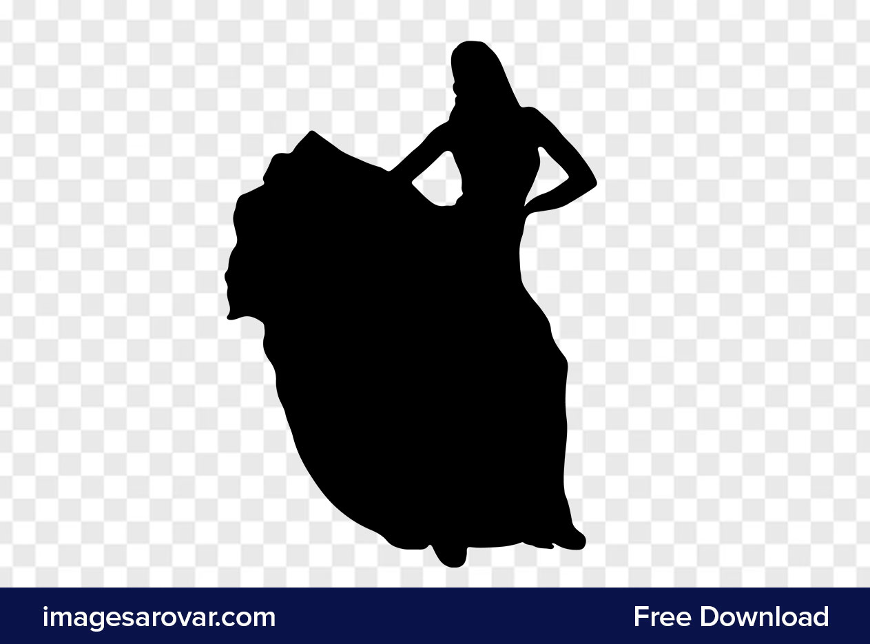women long dress silhouette vector png image on transparent background free download