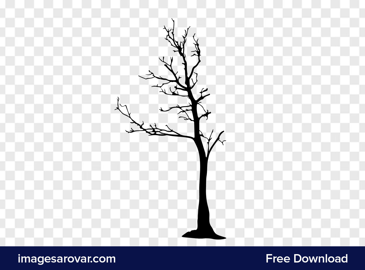 free dead tree silhouette vector png on transparent background free download