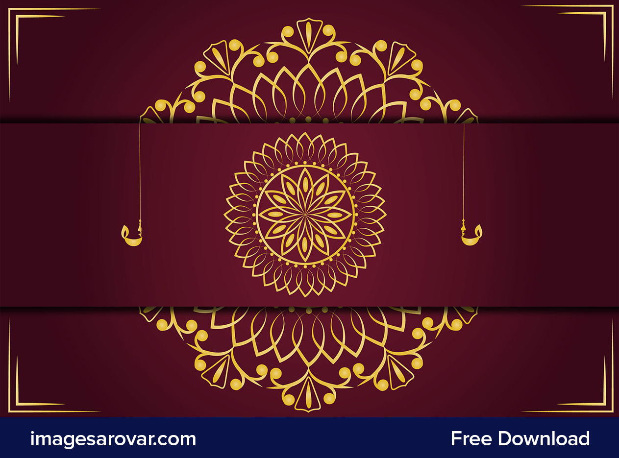 diwali traditional red royal background with golden mandala art
