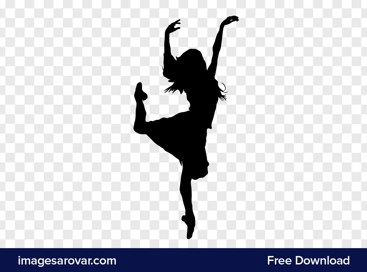 ballet dancing girl silhouette vector illustration png free download