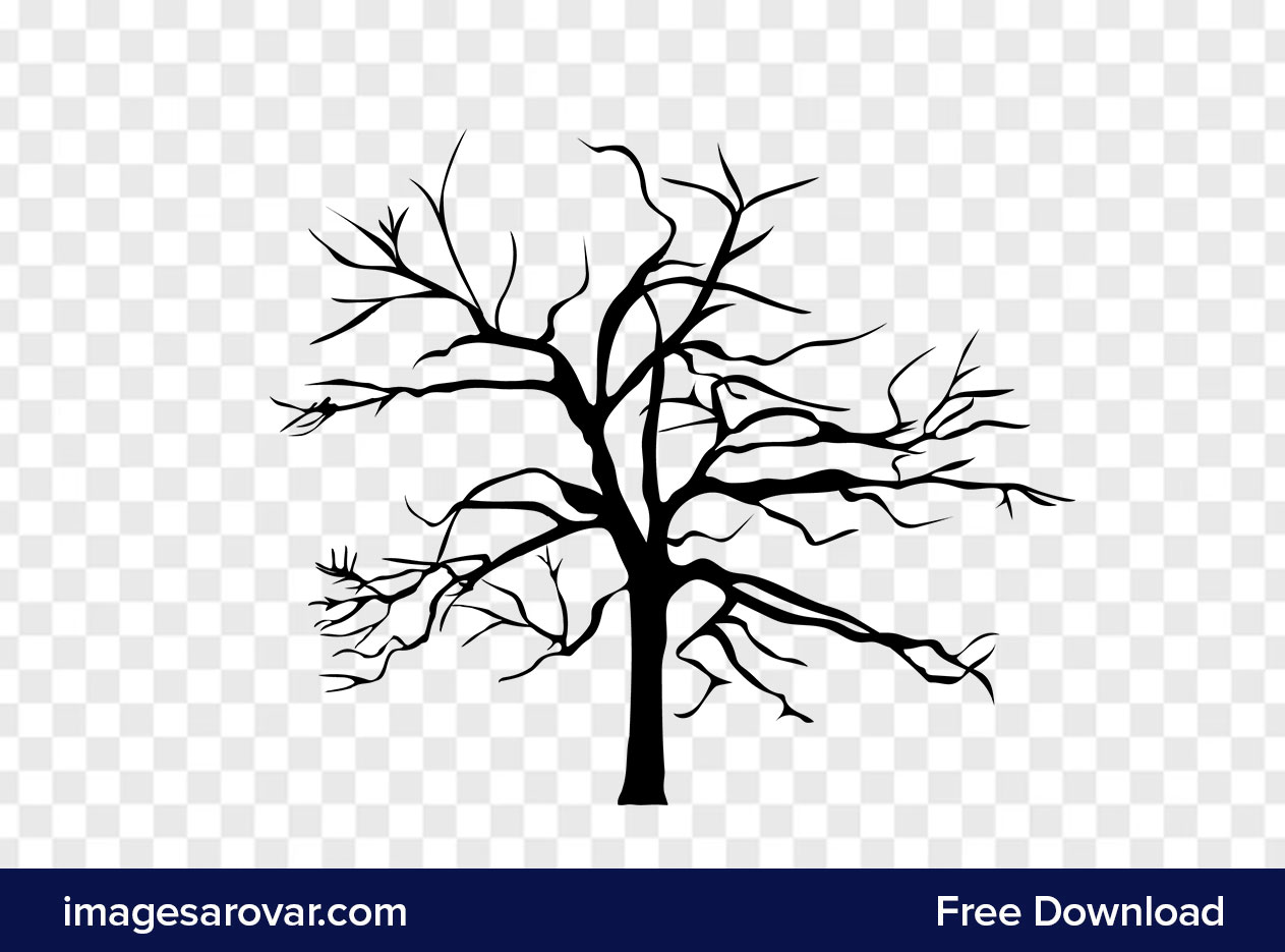 tree silhouette in black on transparent background vector illustration png free download