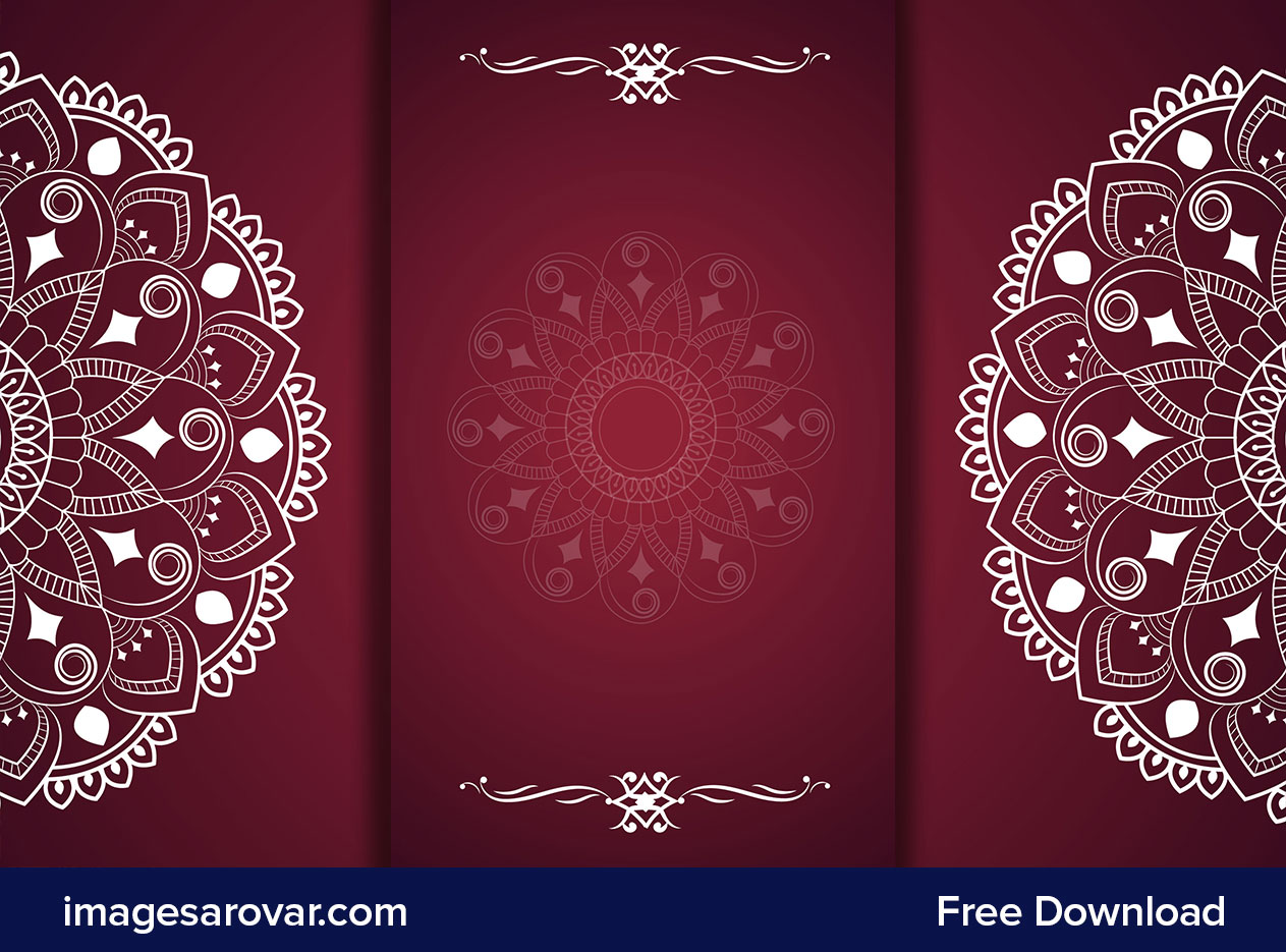 traditional red ornamental background with mandala art free download