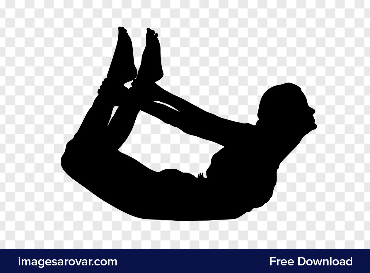 silhouette of a woman practicing yoga vector clipart png image free download