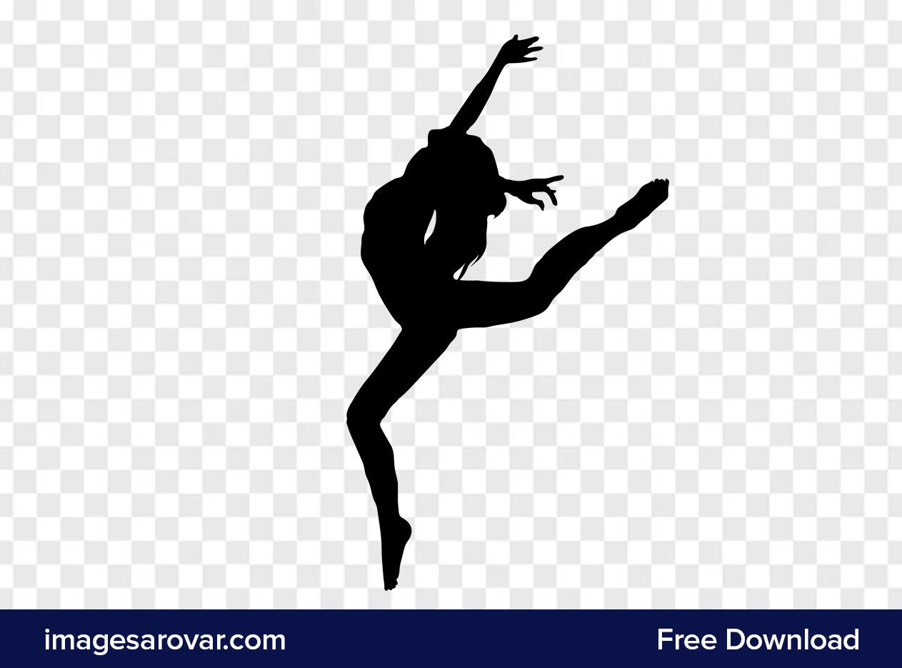 silhouette of a woman dancing in dance class vector clipart png transparent free download