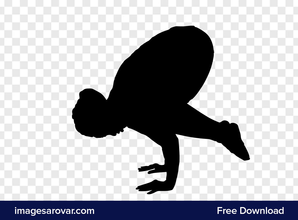 woman performing yoga silhouette vector png on transparent background free download