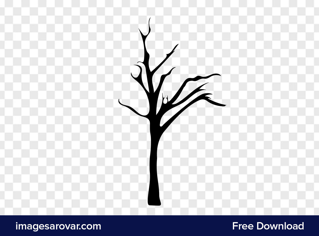 dry tree silhouette vector illustration png free download