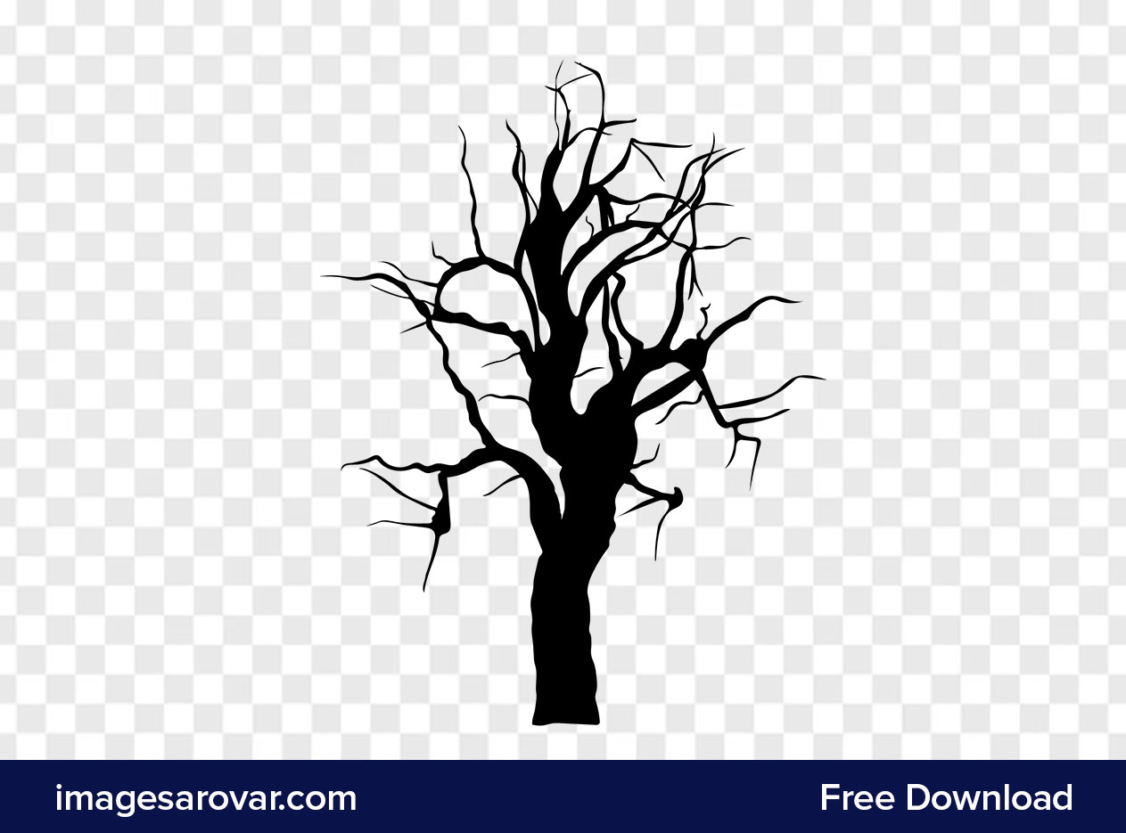 free silhouette of drought tree vector png transparent free download