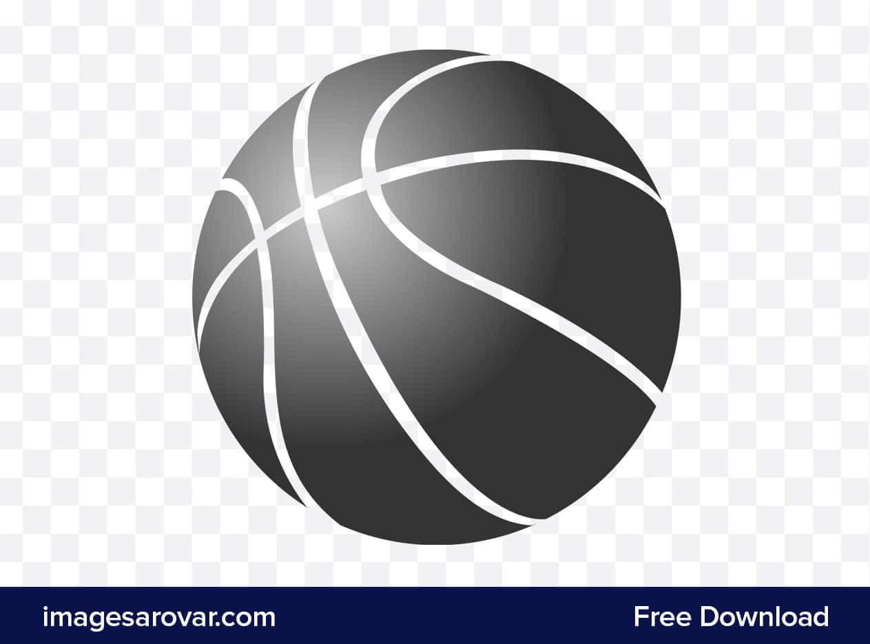 black and white basketball in transparent background png free download