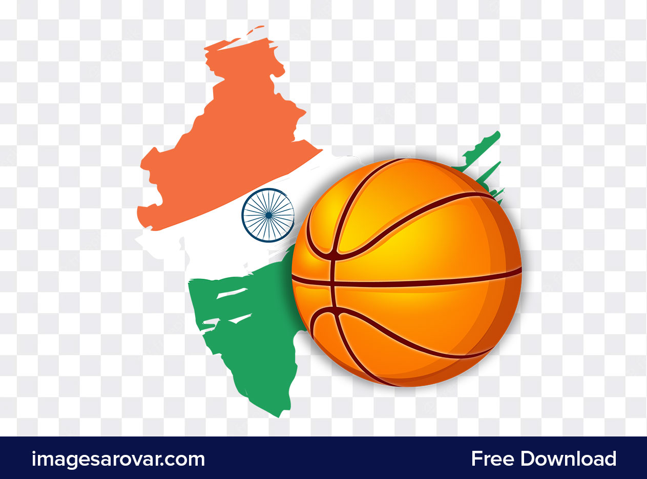basketball with indian flag clipart vector png free download