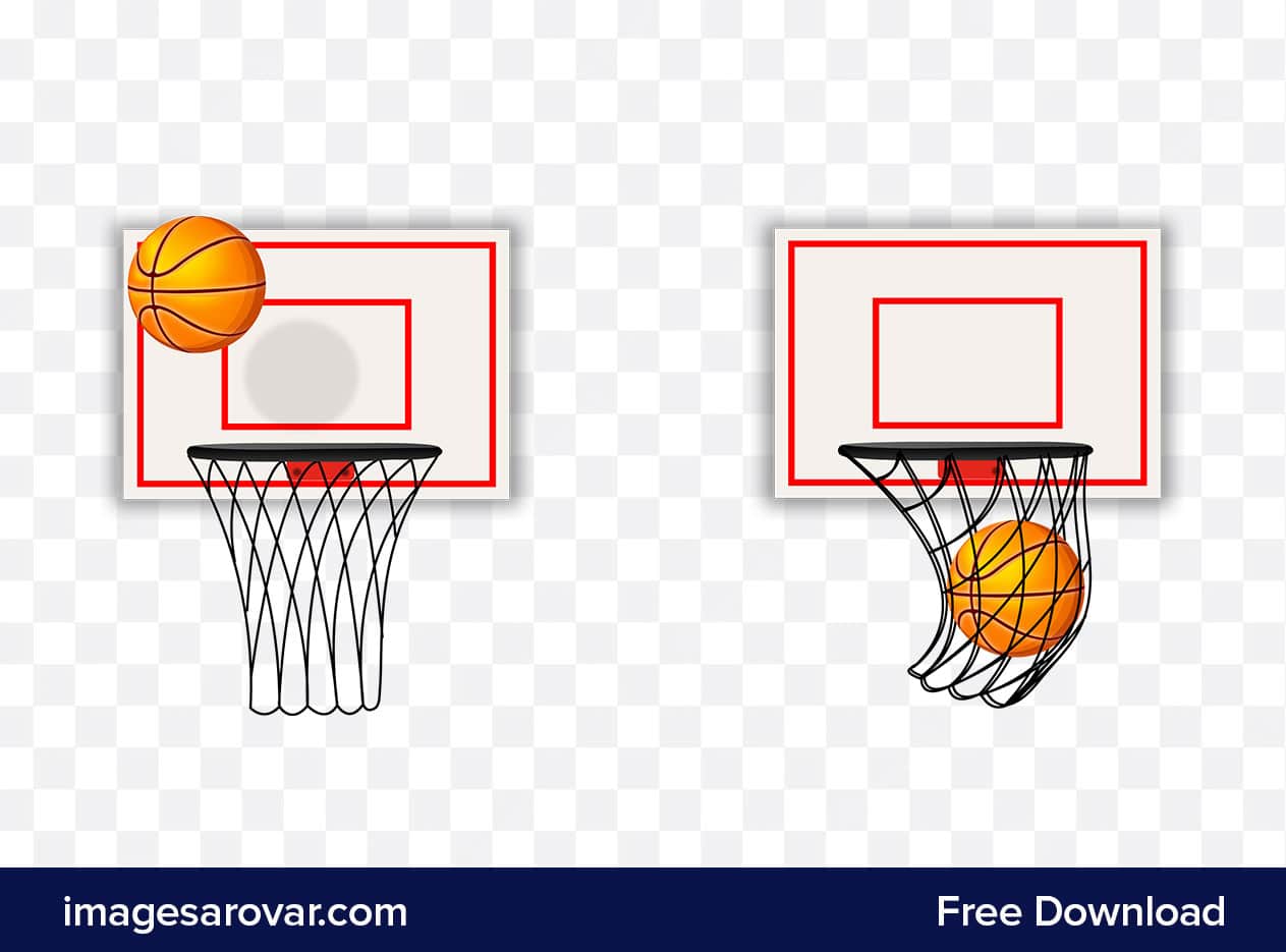 basketball hoop with ball png clipart illustration free download