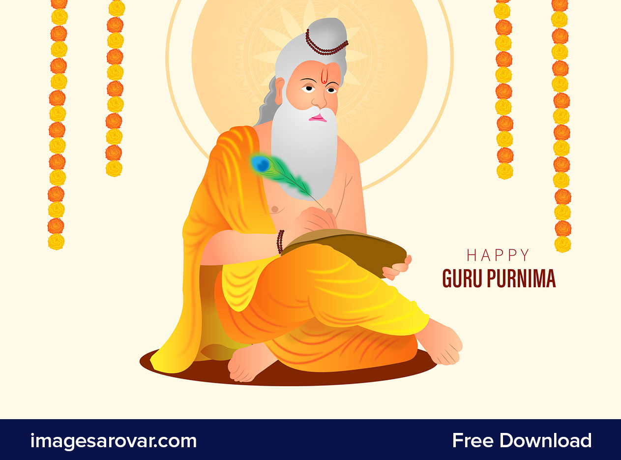 happy guru purnima vector illustration free download