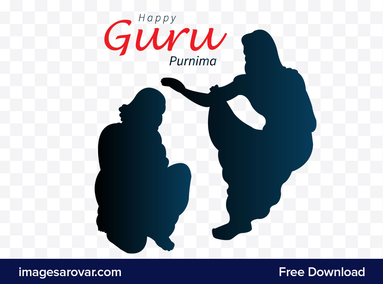 guru purnima silhouette vector png transparent background free download