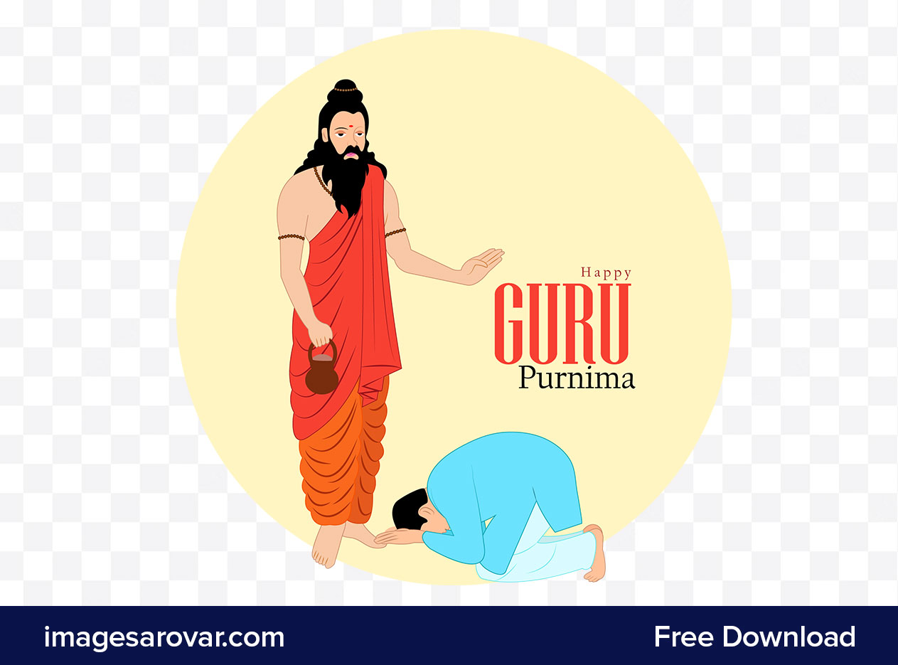 guru give blessings to his shishya vector clipart png free download