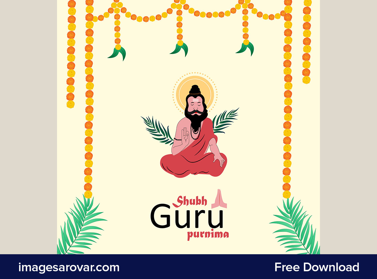 happy guru purnima poster design vector illustration free download