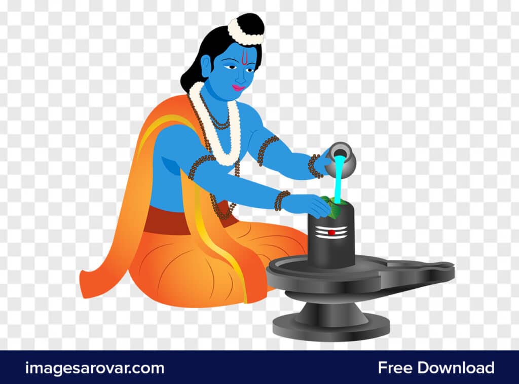 Lord Rama Worshipping Lord Shiva Vector Clipart Png Free Download