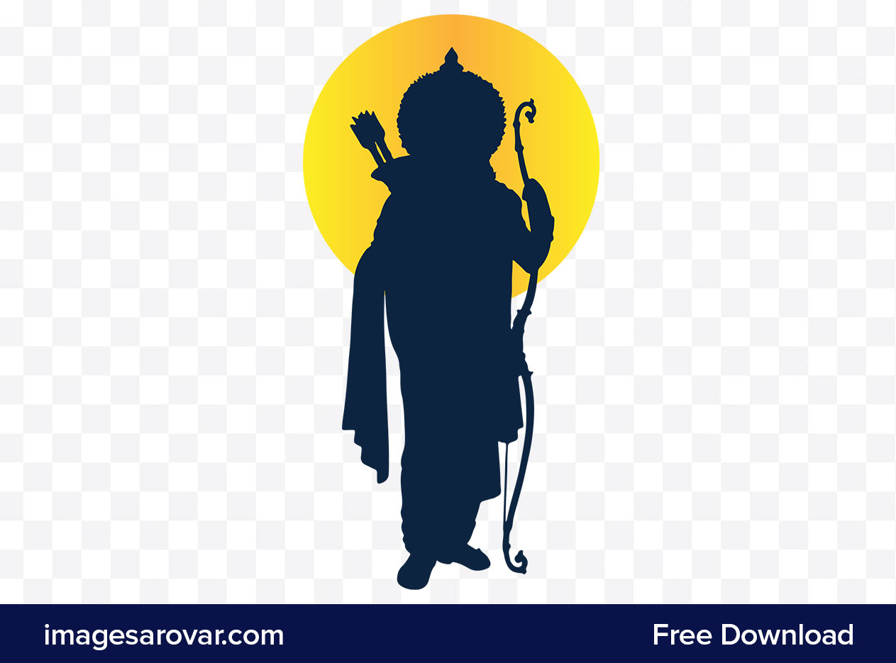 shree ram silhouette png vector illustration free download