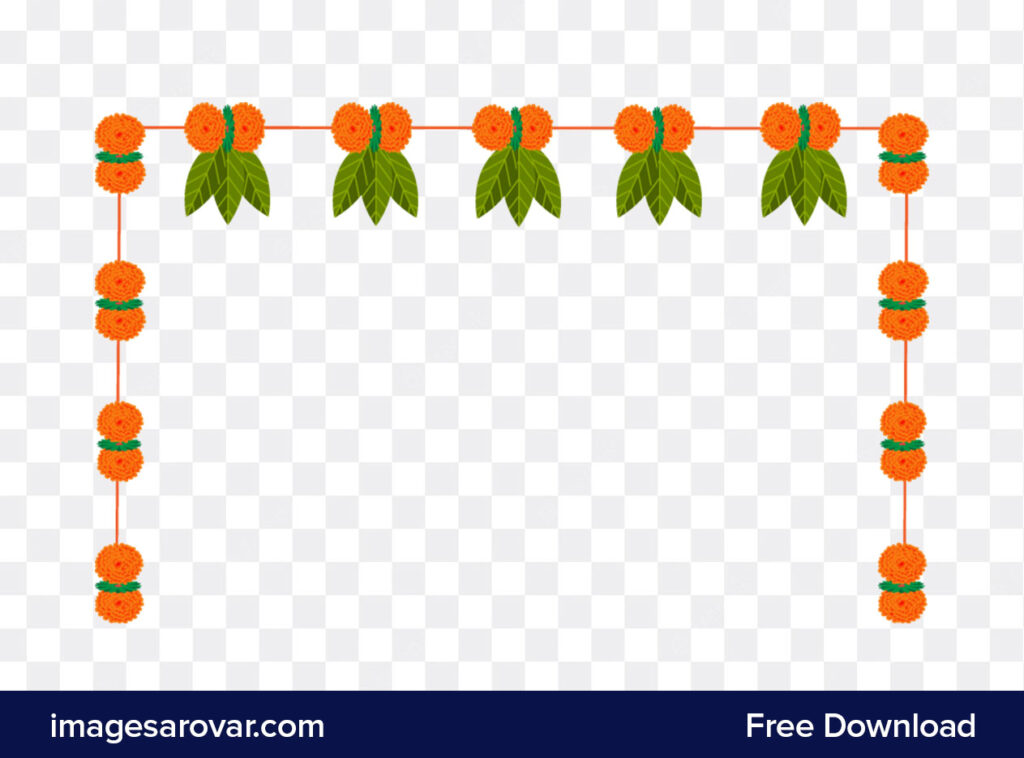 Marigold And Mango Leaf Toran Illustration Png Clipart And Vector Free Download