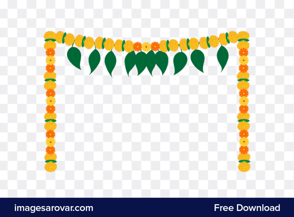 Mango Leaf With Flower Toran Illustration Png Clipart Vector Free Download