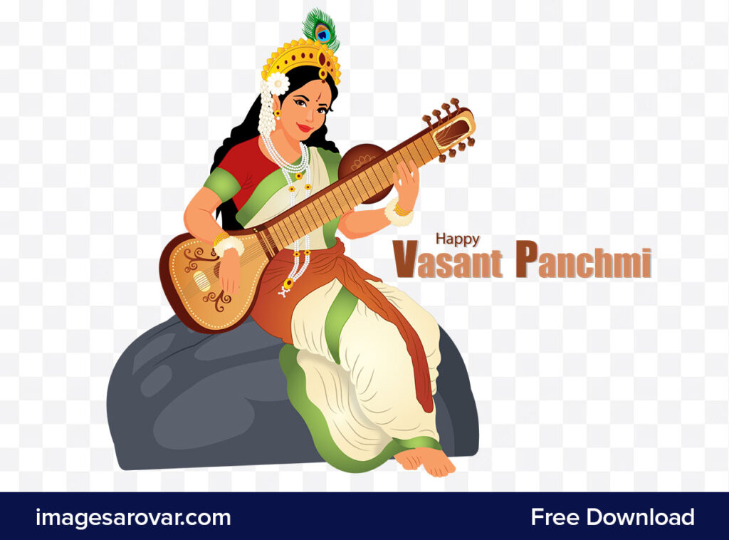 Happy Vasant Panchami | Goddess Saraswati Vector Png Image Free Download