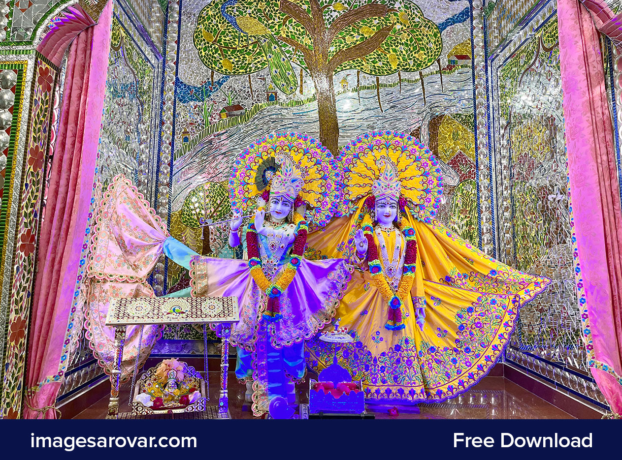 radha krishna idol in temple stock photo free download