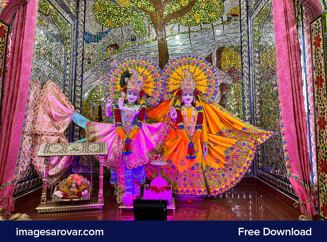 beautiful image of lord krishna and radha stock photo free download
