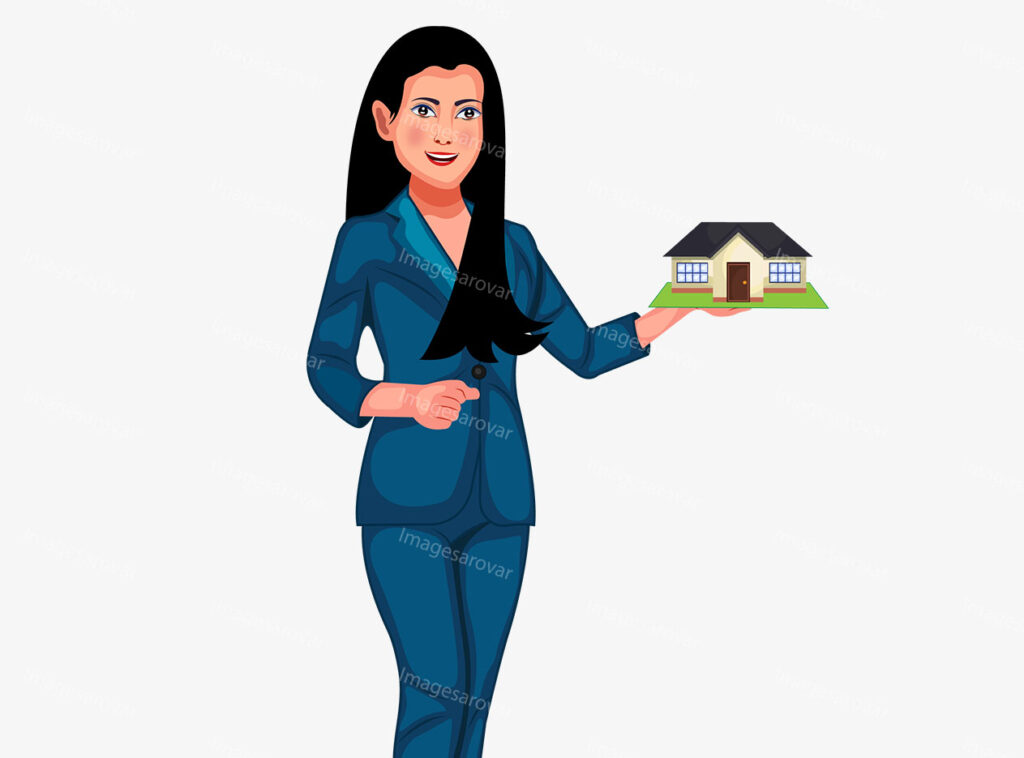 Indian Female Real Estate Agent Cartoon Character Vector Illustration ...